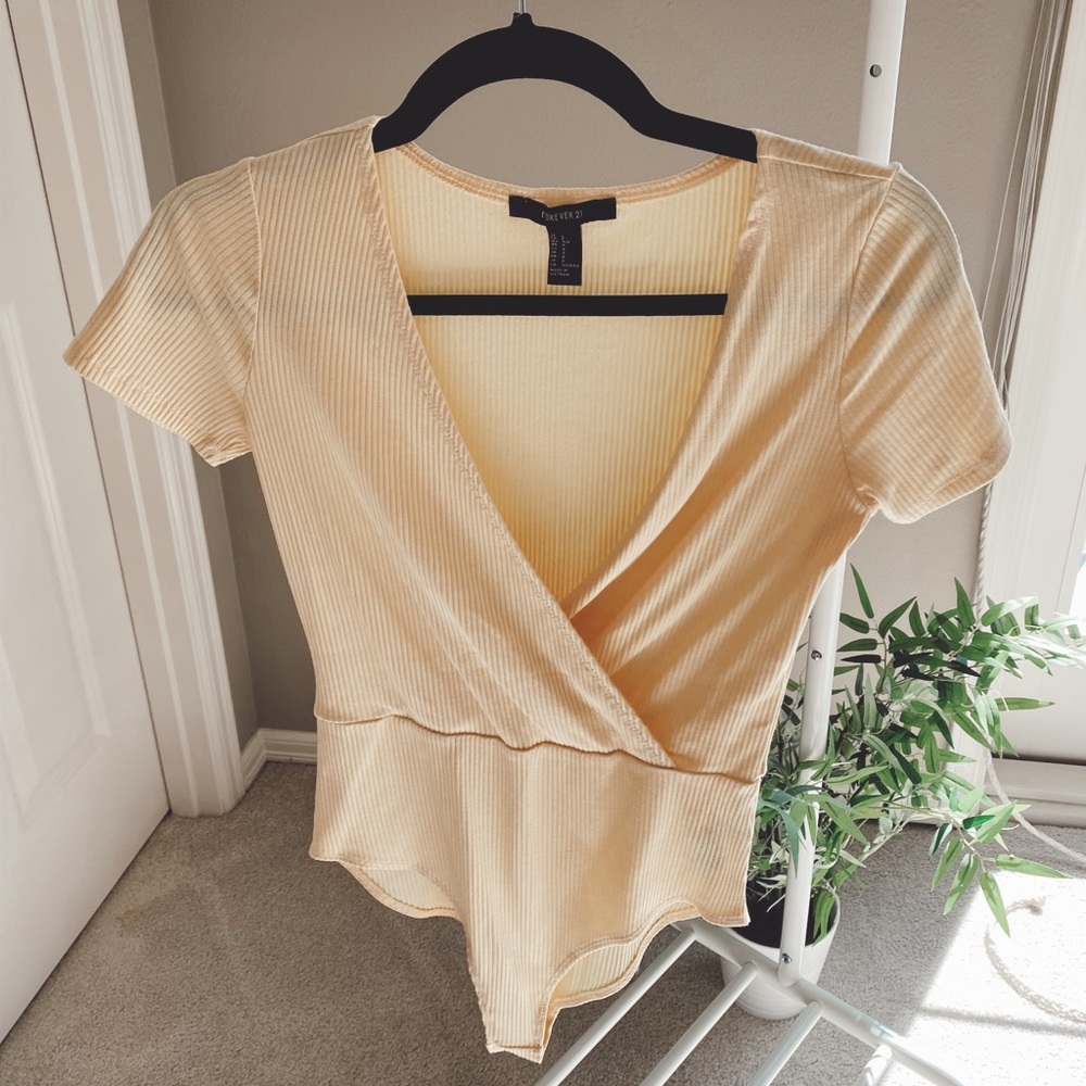 Pastel Yellow Bodysuit - Forever21